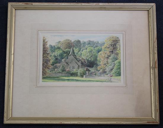 § Stanley Roy Badmin (1906-1989) Autumn wedding at Findon, Sussex, 5 x 8.5in.
